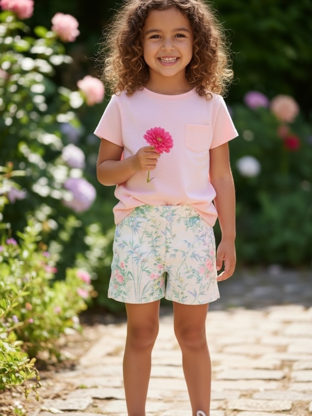 JANIE AND JACK FLORAL CANVAS SHORT
